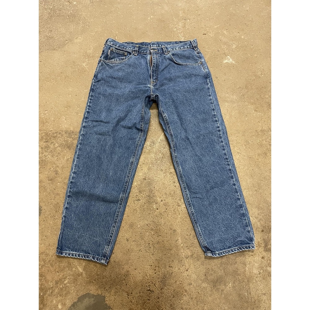 Carhartt B17 DST Jeans Mens 36x28 Blue Med Wash Relaxed‎ Straight Denim Work